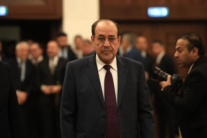 Archivo - Arquivo - 18 de dezembro de 2023, Iraque, Bagdá: O ex-primeiro-ministro iraquiano Nouri al-Maliki chega a uma seção eleitoral para votar nas primeiras eleições para o conselho provincial em uma década. Foto: Ameer Al-Mohammedawi/dpa