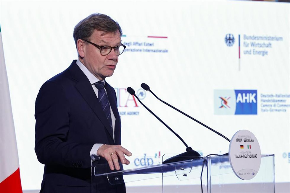 El ministro de Exteriores de Alemania, Johann Wadephul, en un acto en Italia.