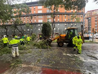 Incidencias en la ciudad de Huelva por la borrasca Kristin.