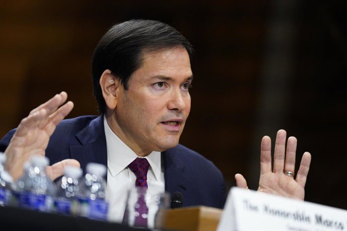 El secretario de Estado de EEUU, Marco Rubio, en una audiencia ante el Comité de Exteriores del Senado