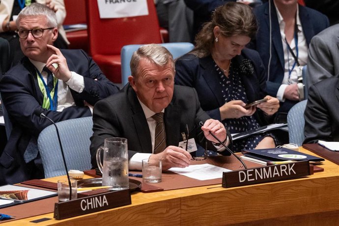 Archivo - El ministro de Exteriores de Dinamarca, Lars Lokke Rasmussen, en una intervención en Naciones Unidas. 
