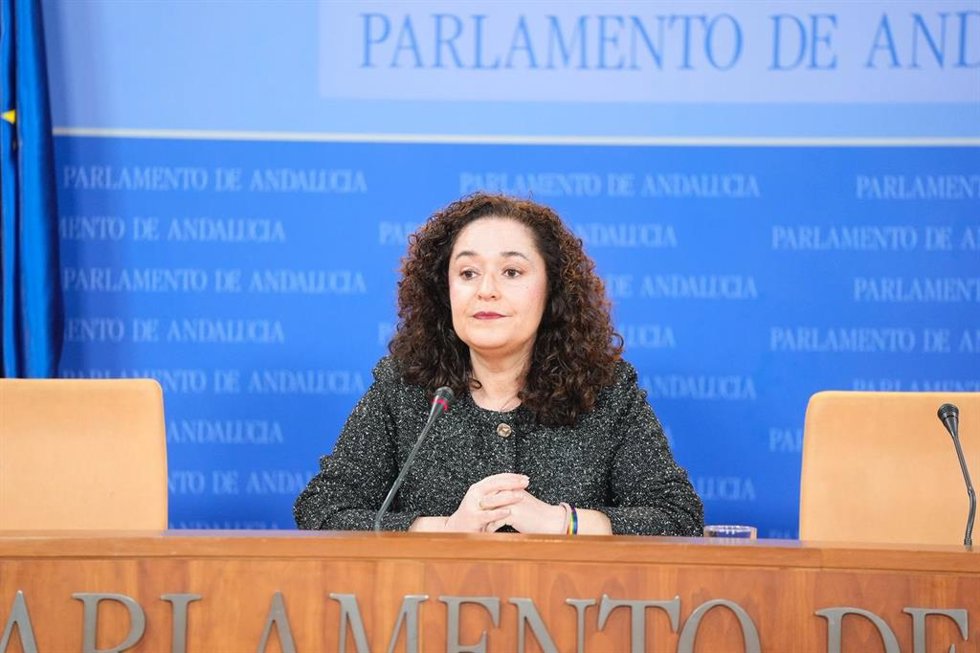 La portavoz del Grupo Parlamentario Por Andalucía, Inma Nieto, este jueves en rueda de prensa.