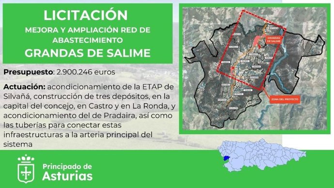 Movilidad destina 2,9 millones a la mejora y ampliación de la red de abastecimiento de Grandas de Salime
