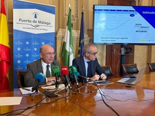 El Presidente De La Autoridad Portuaria De Málaga, Carlos Rubio, Y El Director Del Organismo Público, José Moyano, Presentan El Cierre Del Ejercicio 2025.