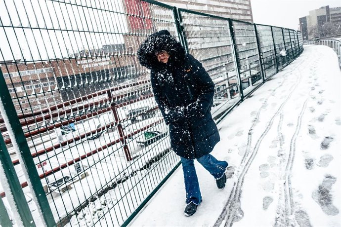 El centro de Madrid durante el temporal, a 28 de enero de 2026, en Madrid (España). 