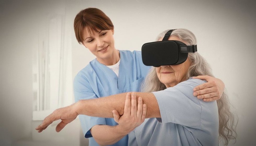 Uso de realidad virtual en una paciente.