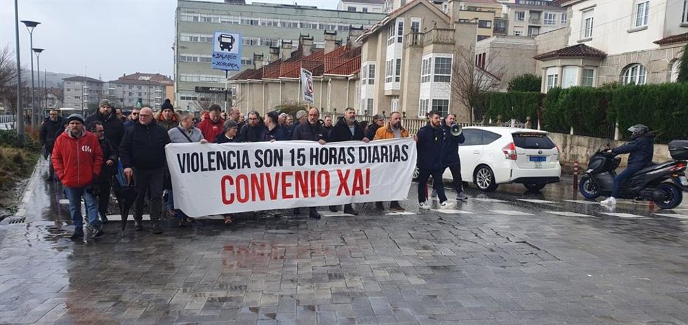 Manifestación convocada por CIG esta mañana en Santiago