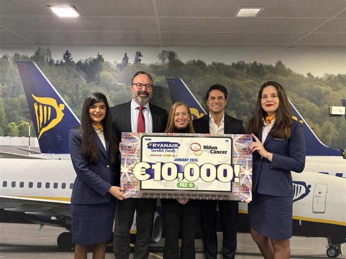 Ryanair renueva su compromiso con niños contra el cáncer por segundo año consecutivo con una donación de 10.000 euros