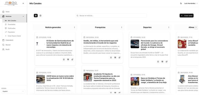 Canales en el nuevo Media de Comunicae