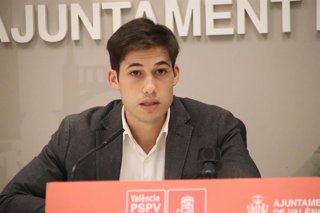 Archivo - El portavoz socialista en el Ayuntamiento de València, Borja Sanjuan.