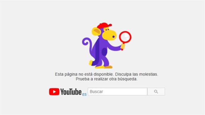 Mensagem de erro do YouTube.