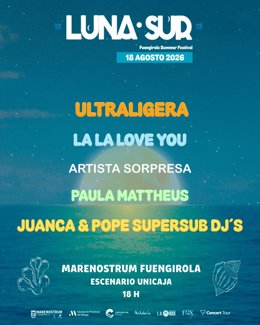 Cartel provisional de Luna Sur en Marenostrum Fuengirola.