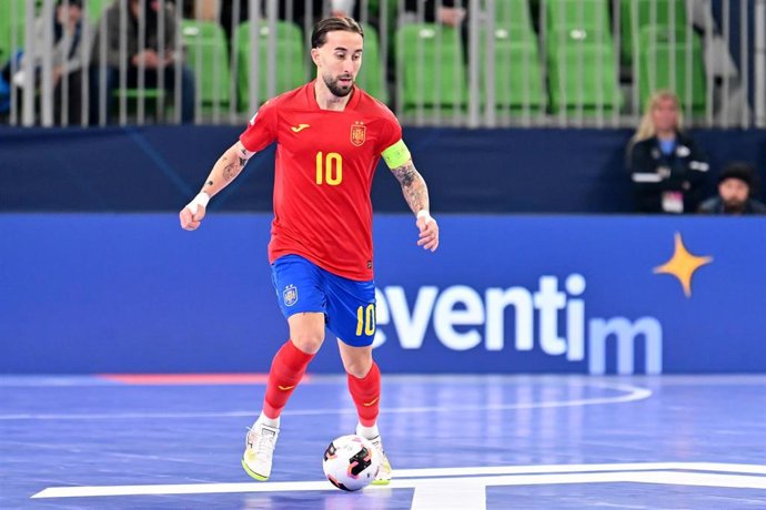 Mario Rivillos, en un partido con la selección española de fútbol sala.