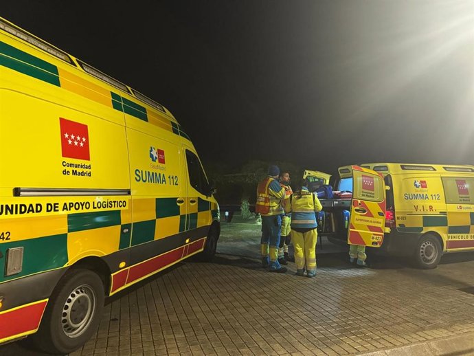 Emergencias 112 Comunidad de Madrid atiende a tres heridos por un incendio