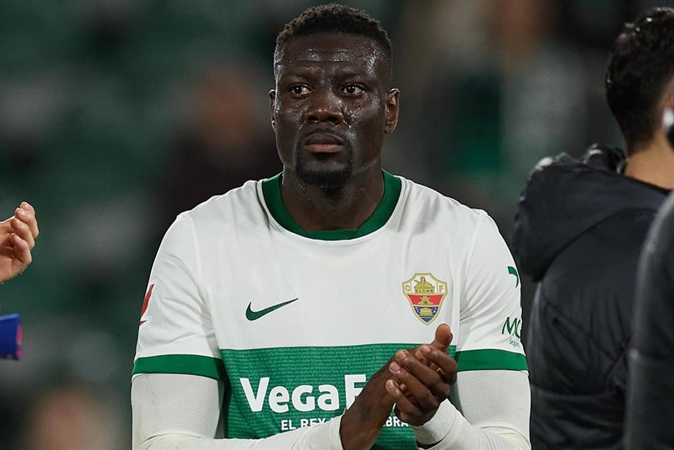 Bambo Diaby, en un partido con el Elche CF.