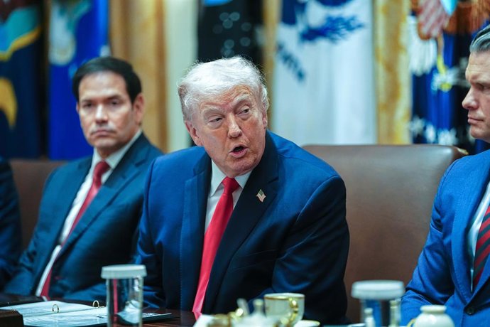 El presidente de EEUU, Donald Trump, durante una reunión de su gabinete