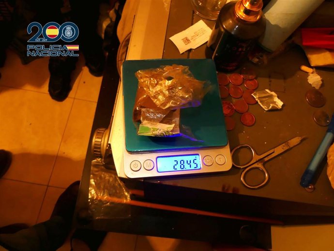 Droga hallada por la Guardia Civil tras detener a cuatro personas en Talavera.