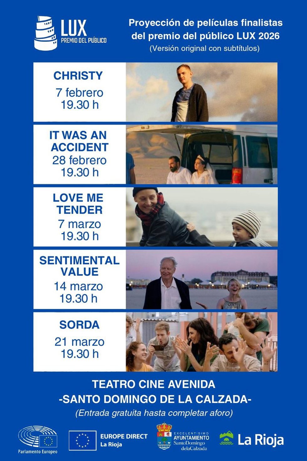 Santo Domingo acoge un ciclo de cine gratuito con las candidatas a los Premios del Público LUX del Parlamento Europeo