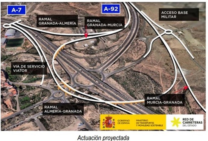 Archivo - Proyecto de la remodelación del enlace de Viator (Almería) entre las autovías A-7 y A-92.