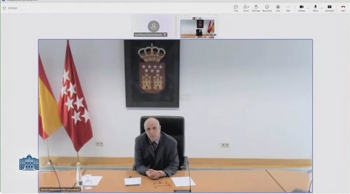 El empresario Victorino Alonso durante su comparecencia telemática este viernes.