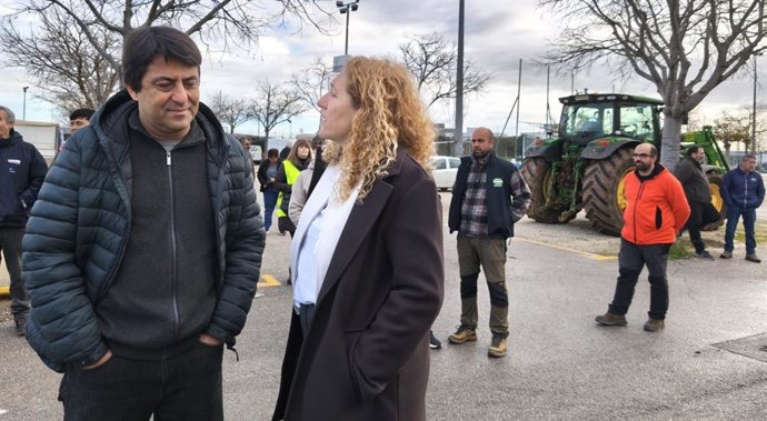 La portavoz de MÉS per Mallorca en el Consell de Mallorca, Catalina Inés Perelló, en una de las protestas agríciolas organizadas el jueves en Mallorca.