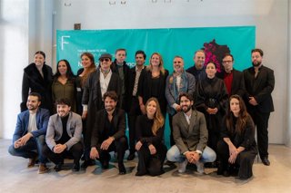 Anigie Moreno, en el centro, en la presentación del Flamenco Festival de Nueva York, con Sevilla como ciudad invitada, en un acto celebrado en Artillería.