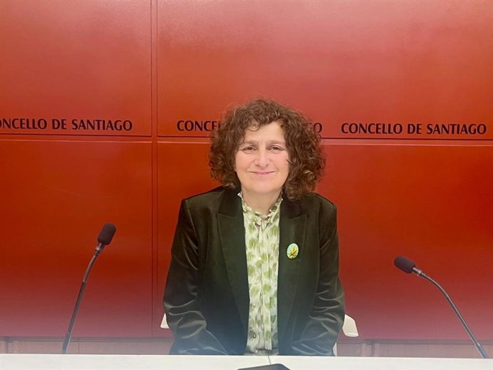 La alcaldesa de Santiago, Goretti Sanmartín, en rueda de prensa, a 30 de enero de 2026.
