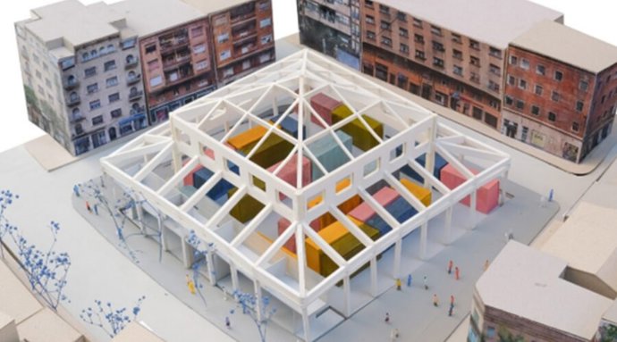 Render del futuro mercado de Horta, tras la rehabilitación
