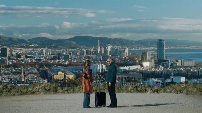 Luis Tosar y Rigoberta Bandini en Barcelona en el 'spot' oficial de los Premios Goya 2026