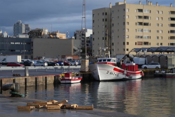 Un barco amarrado durante la protesta de la flota pesquera de bajura