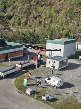 Archivo - Casetas de obra en La Pereda