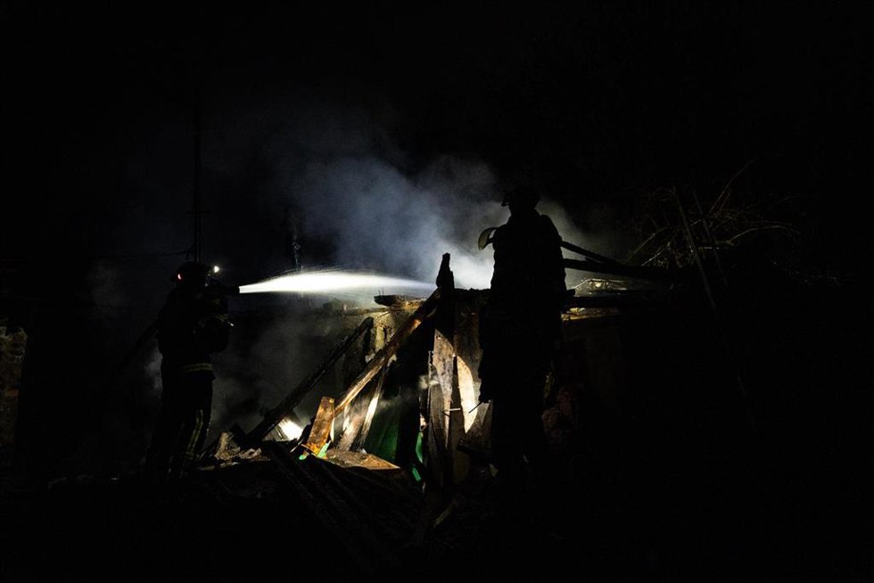 Imagen del impacto de un avión no tripulado de Rusia en Donetsk (Ucrania) a 30 de enero de 2026