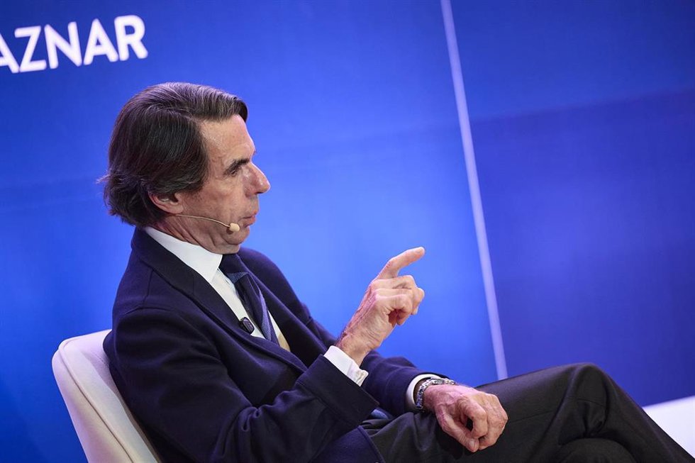 Archivo - El expresidente del Gobierno, José María Aznar, durante la  presentación de su último libro Orden y libertad, a 10 de diciembre de 2025, en Madrid (España). El libro se presenta como una cartografía del presente: desde la irrupción de la int