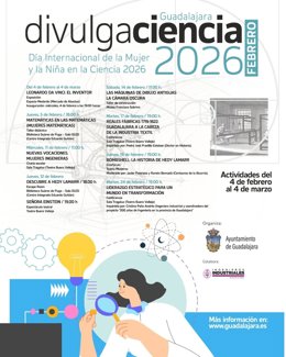 Cartel del programa de divulgación científica y cultural de Guadalajara.