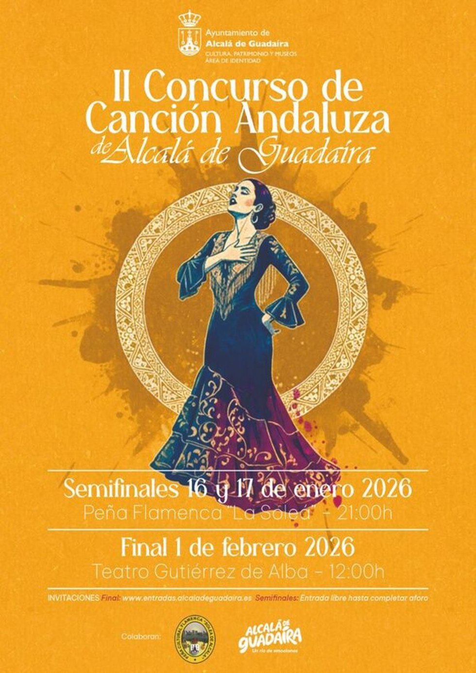 Cartel del II Concurso de Canción Andaluza en Alcalá de Guadaíra.