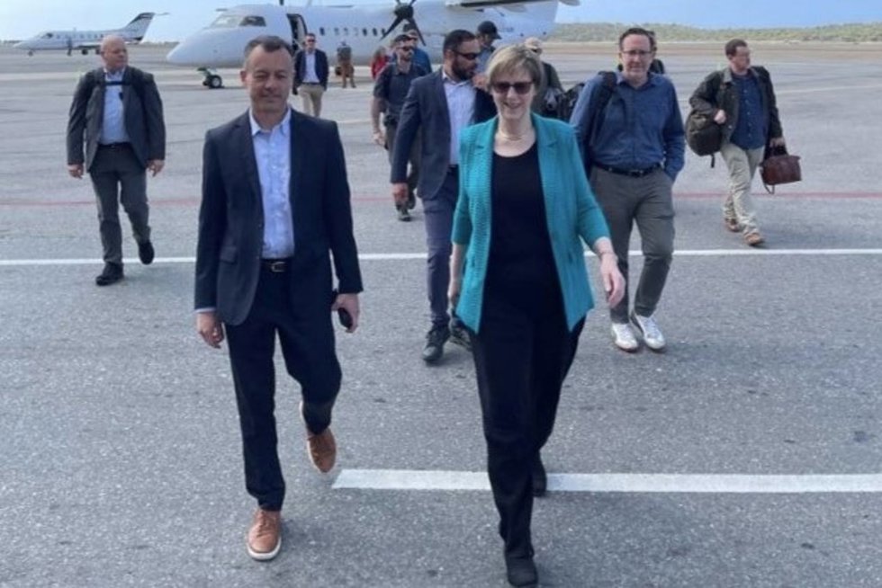 Laura Dogu a su llegada a Caracas