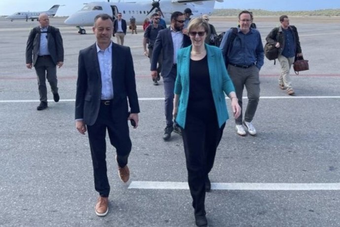 Laura Dogu a su llegada a Caracas