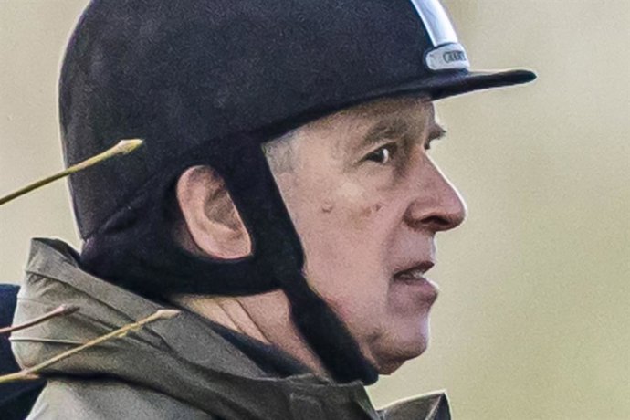 January 31, 2026, Windsor, Berkshire, UK: Windsor, UK. Andrew Mountbatten-Windsor is seen horse riding with his groom near Windsor Castle in Berkshire. The US Department of Justice released Epstein files on Friday showing former Prince Andrew attended a p