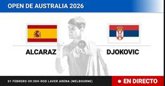 Foto: Carlos Alcaraz - Novak Djokovic, en directo: el español, campeón en Australia
