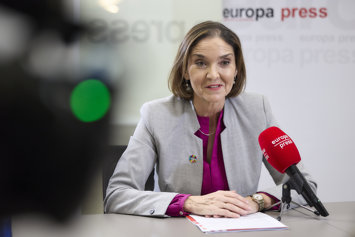 La portavoz del PSOE en el Ayuntamiento y exministra Reyes Maroto durante una entrevista para Europa Press, a 28 de enero de 2026, en Madrid (España).