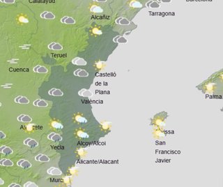 Previsión meteorológica en la Comunitat Valenciana este domingo