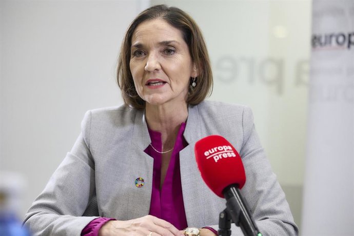 La portavoz del PSOE en el Ayuntamiento y exministra Reyes Maroto durante una entrevista para Europa Press, a 28 de enero de 2026, en Madrid (España).