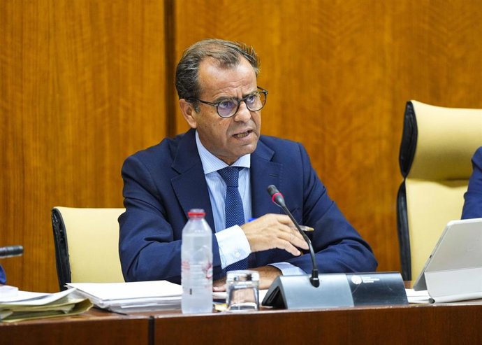 Archivo - El director general de la Radio Televisión de Andalucía (RTVA), Juan de Dios Mellado, comparece en el Parlamento. (Foto de archivo).