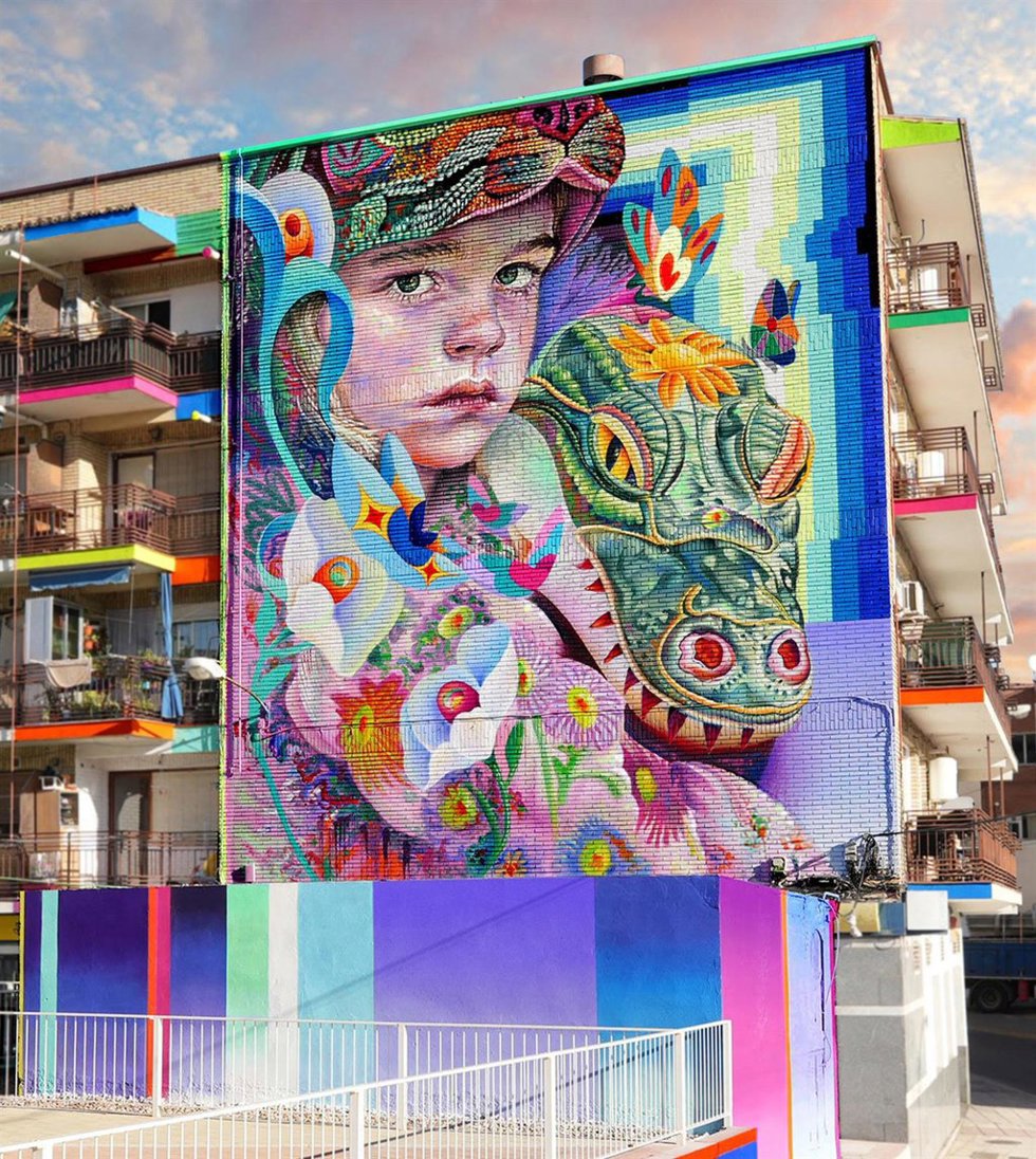 El mural 'Niños perdidos', en Fuenlabrada