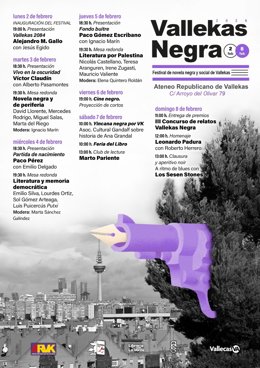 Leonardo Padura, Marto Pariente o Irene Zugasti, entre los autores de la cuarta edición del festival Vallekas Negra