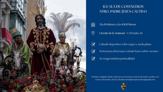 Igualá de Costaleros de la Cofradía de la Entrada de Jesús en Jerusalén