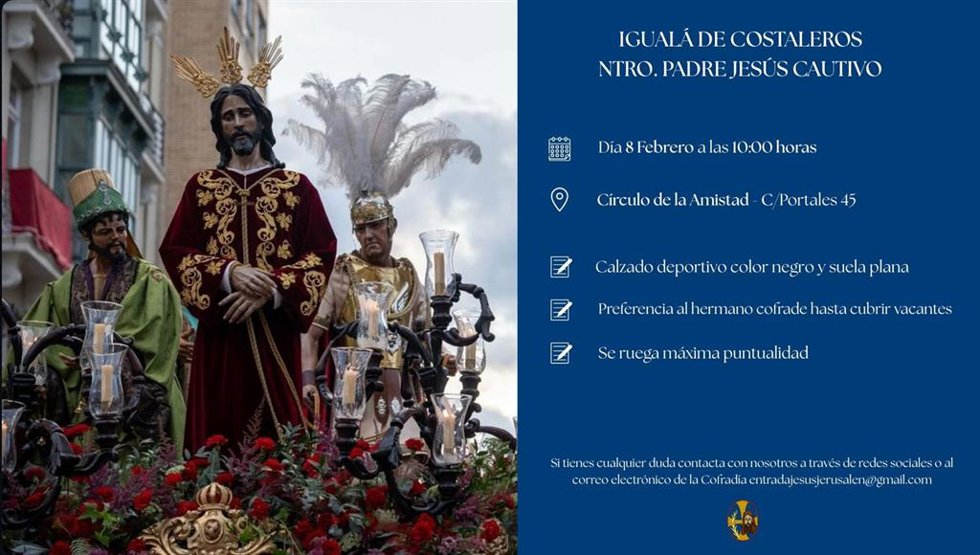 Igualá de Costaleros de la Cofradía de la Entrada de Jesús en Jerusalén