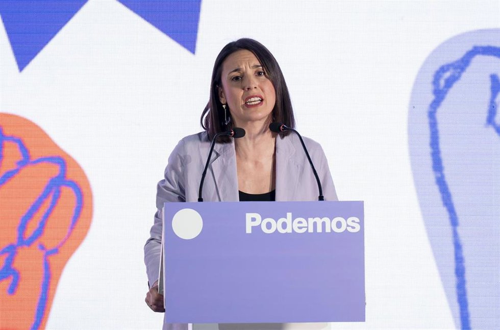 La secretaria política de Podemos y eurodiputada, Irene Montero, interviene durante el acto Regularización son derechos, a 26 de enero de 2026, en Madrid (España).