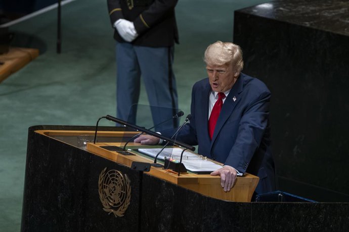 Archivo - September 23, 2025, New York City, New York, United States: US President Donald Trump addresses the 80th session of the United Nations General Assembly at UN headquarters in New York City on September 23, 2025. This yearâ€s theme, "Better togeth
