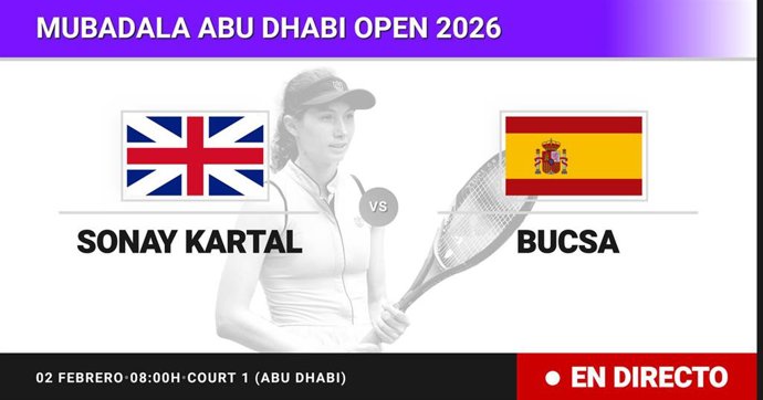 Sonay Kartal - Cristina Bucsa: resumen y estadísticas del partido de Dieciseisavos de final de Mubadala Abu Dhabi Open